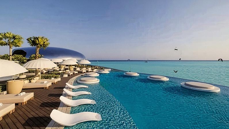 Resort Shebara, localizado a 25 quilômetros da costa da Arábia Saudita, com 73 villas futurísticas no Mar Vermelho (Foto: Reprodução)