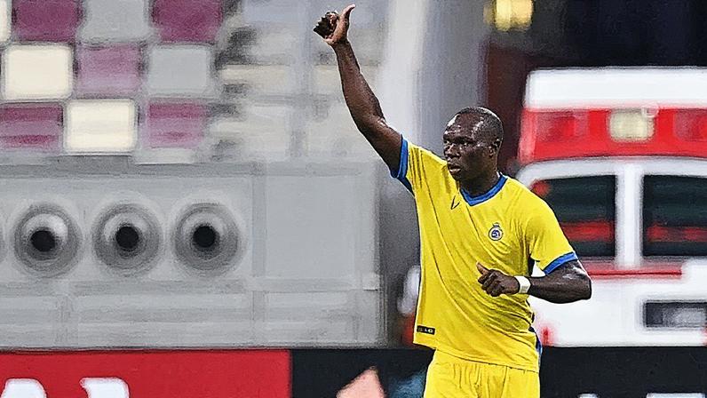 Atacante camaronês Vincent Aboubakar em campo durante partida do Al Nassr na Liga dos Campeões da Ásia (Foto: Reprodução)