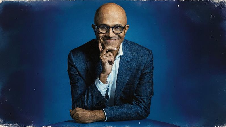 Satya Nadella, CEO da Microsoft, durante uma apresentação (Foto: Reprodução)
