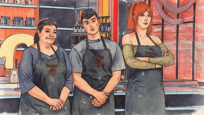 Concursantes de 'MasterChef Celebrity 10': Charo Reina, Juanjo Bona e Valeria Vegas (Foto: Reprodução)