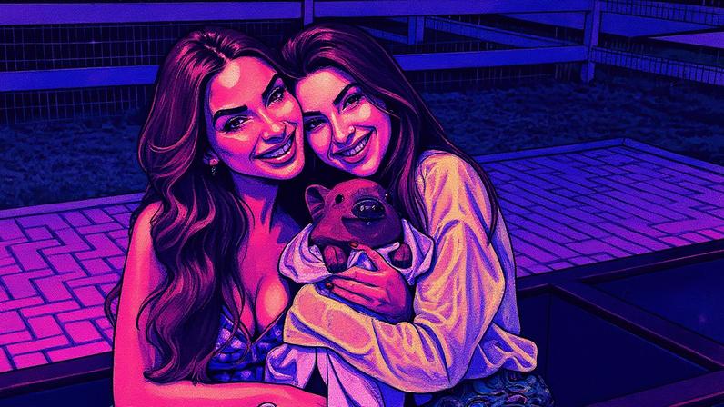 Nicole Bahls e Fernanda Paes Leme gravam juntas (Foto: Reprodução)