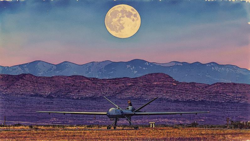 Dron Predator sobrevoa uma área no deserto do Arizona em outubro de 2007 (Foto: Reprodução)