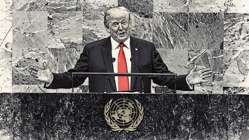Presidente dos EUA, Donald Trump, durante discurso na ONU (Foto: Reprodução)
