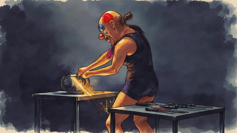 Momento da representação da peça 'Rebota Rebota e em sua cara explota' (Foto: Reprodução)