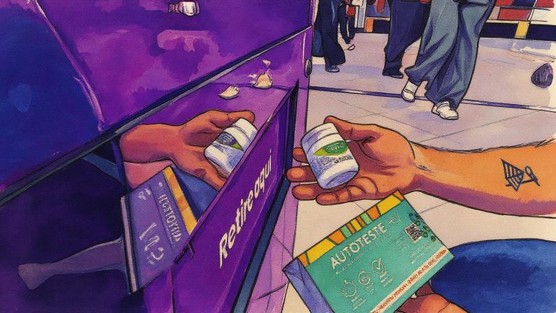 Autotestes e medicamentos para prevenção do HIV são distribuídos no metrô de São Paulo (Foto: Reprodução)