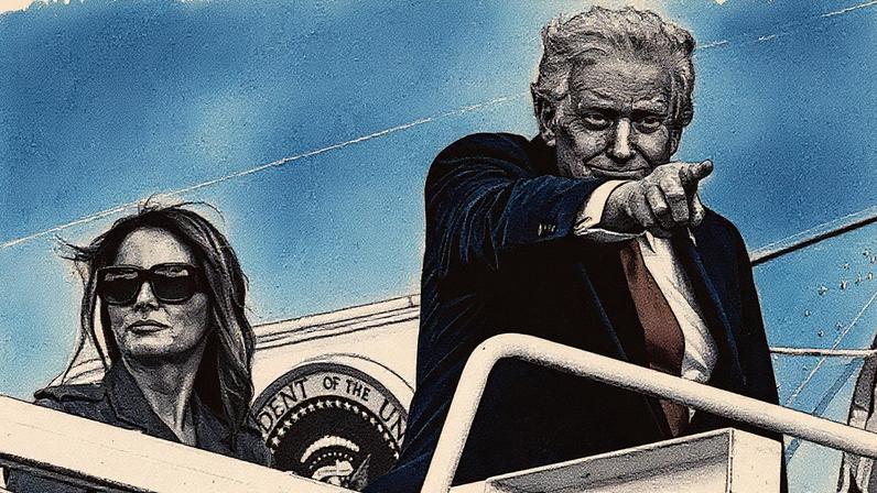 Donald Trump chega ao Reino Unido pelo Aeroporto de Londres Stansted (Foto: Reprodução)