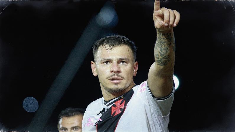 Hugo Moura comemora o gol que garantiu a vitória do Vasco sobre o Cuiabá (Foto: Reprodução)