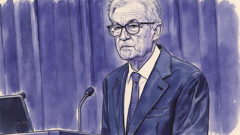 Presidente do Federal Reserve, Jerome Powell, participa de coletiva de imprensa após a divulgação da declaração do Comitê Federal de Mercado Aberto sobre a política de taxas de juros (Foto: Reprodução)