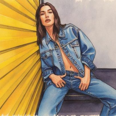 Hailey Bieber exibe estilo ousado com look de jeans sem camisa