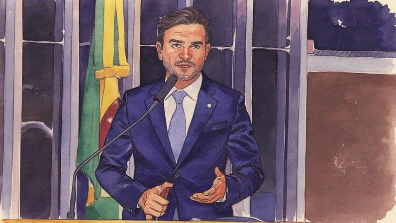 Deputado Celso Sabino faz discurso na tribuna do plenário (Foto: Reprodução)