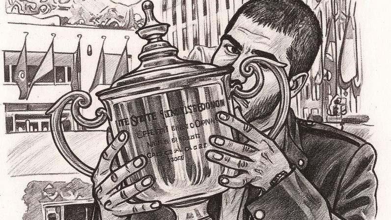 Tenista espanhol Carlos Alcaraz beija o troféu de campeão do US Open em 8 de setembro de 2025 (Foto: Reprodução)