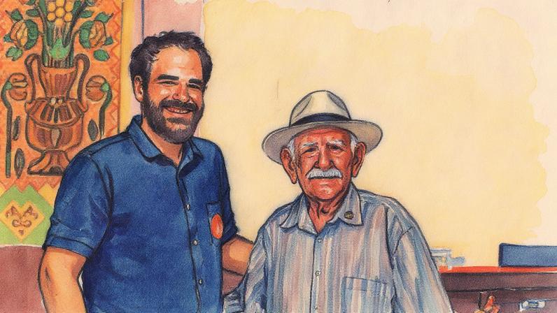 Leonardo Lacca, diretor do filme, posa ao lado de seu avô, o Seu Cavalcanti (Foto: Reprodução)