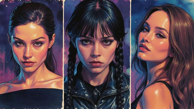 Modelo Gabbriette e atrizes Jenna Ortega e Lily-Rose Depp seguem a tendência de 'garotas cansadas' (Foto: Reprodução)