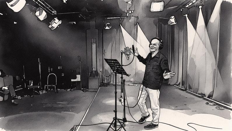 Ney Matogrosso durante gravação (Foto: Reprodução)