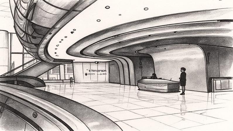 Funcionários estão na recepção do The Henderson, um novo arranha-céu projetado por Zaha Hadid Architects, onde está localizado a nova casa de leilões da Christie's (Foto: Reprodução)