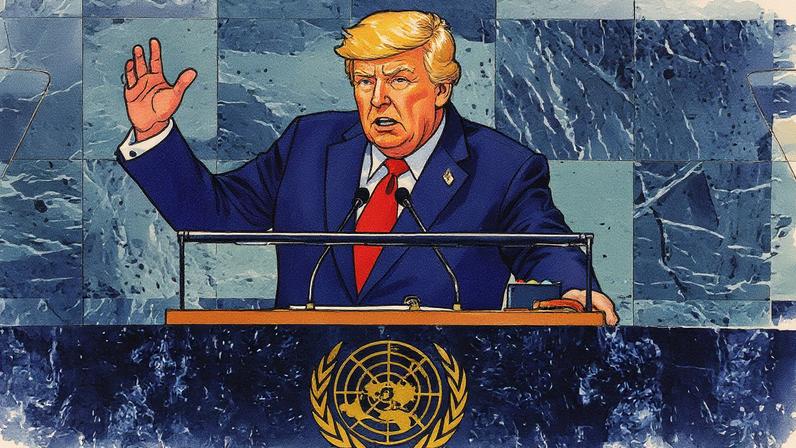 Donald Trump, presidente dos EUA, durante discurso na ONU (Foto: Reprodução)