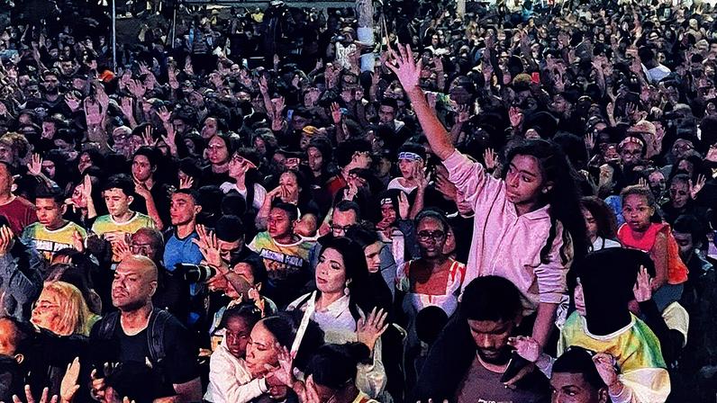 Marcha Para Jesus em Nova Iguaçu, no Rio de Janeiro (Foto: Reprodução)