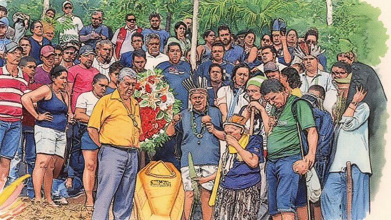 Fazendeiros tentam reintegração de posse sem mandado judicial, resultando na morte de Nega Pataxó durante a ofensiva (Foto: Reprodução)