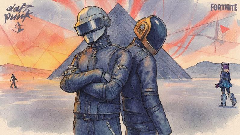 Experiência Daft Punk no Fortnite contará com 31 músicas do icônico duo eletrônico francês e mais (Foto: Reprodução)