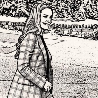 Kate Middleton homenageia William com estampa do Príncipe de Gales em visita a fábricas