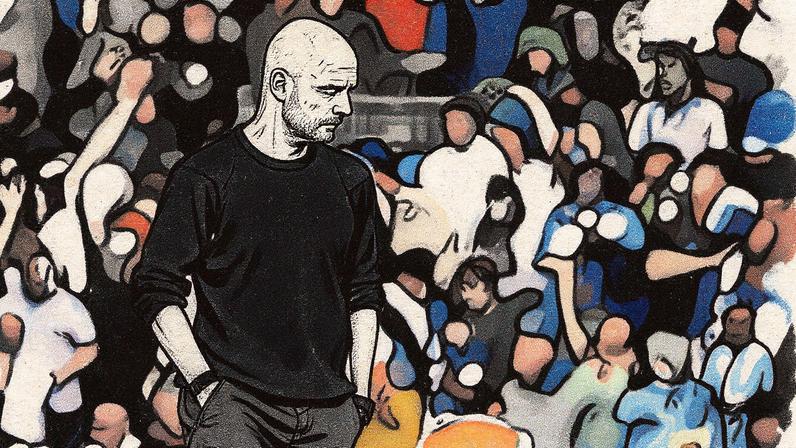 Técnico do Manchester City em uma conferência de imprensa (Foto: Reprodução)