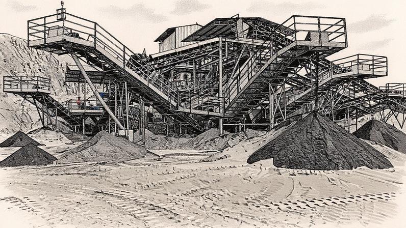 Instalação de beneficiamento de minério de ferro em Minas Gerais, destacando a recuperação de rejeitos (Foto: Reprodução)