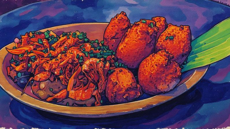 Porção de seis acarajés acompanhados de vatapá, caruru, salada e camarão seco (Foto: Reprodução)