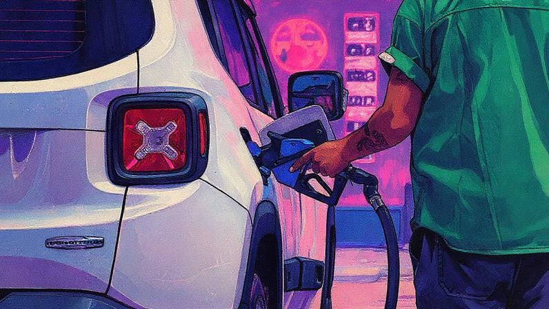 Carro é abastecido em posto de combustível (Foto: Reprodução)