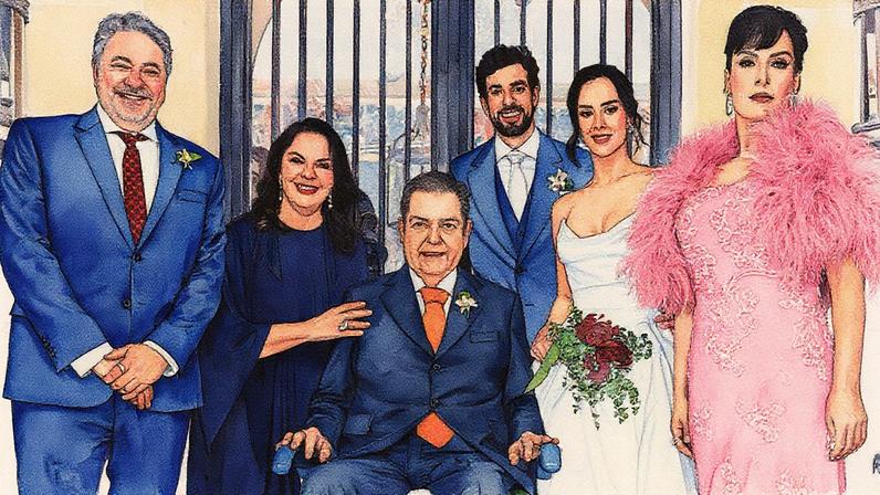 Mãe da noiva, Magda Colares, ex-mulher de Faustão, durante o casamento de Lara Silva (Foto: Reprodução)