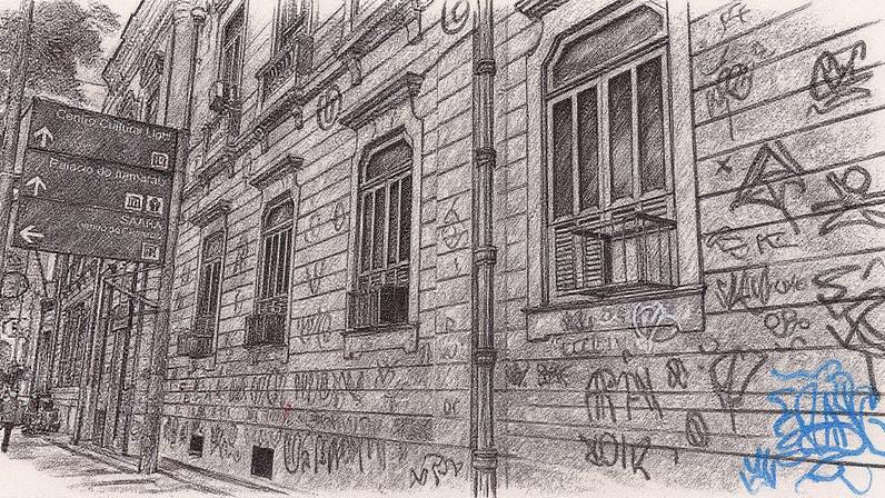 Fachada do Colégio Pedro II na Avenida Marechal Floriano, no Centro do Rio de Janeiro (Foto: Reprodução)