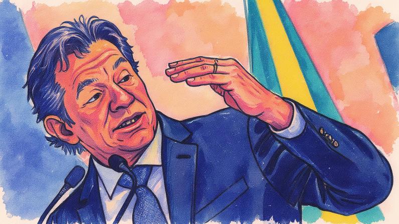 Ministro da Fazenda, Fernando Haddad, durante coletiva de imprensa (Foto: Reprodução)