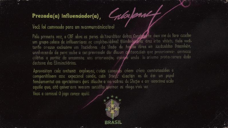 Convite da CBF para influenciadores assistirem ao jogo da seleção brasileira contra o Chile (Foto: Reprodução)