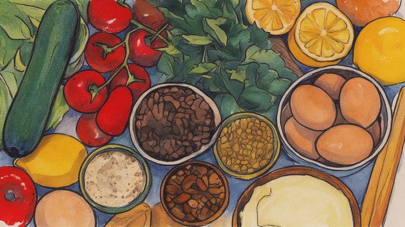 Refeição colorida com variedade de vegetais, indicando a presença de antioxidantes (Foto: Reprodução)