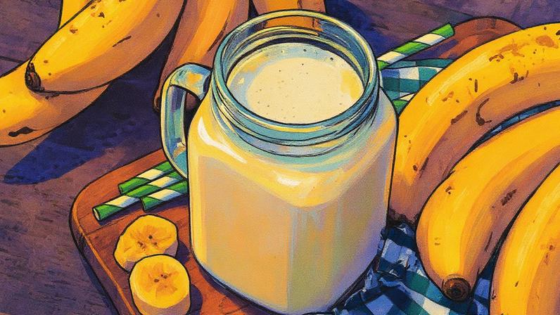 Banana e leite, fontes de potássio, em destaque (Foto: Reprodução)