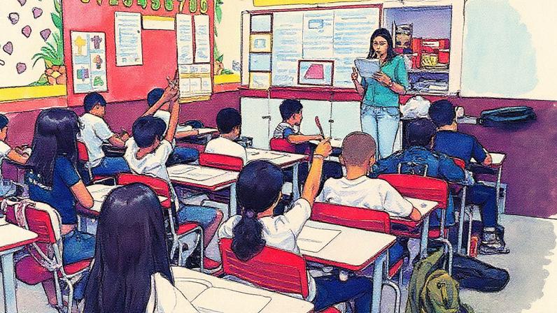 Sala de aula em Sobral, no Ceará (Foto: Reprodução)