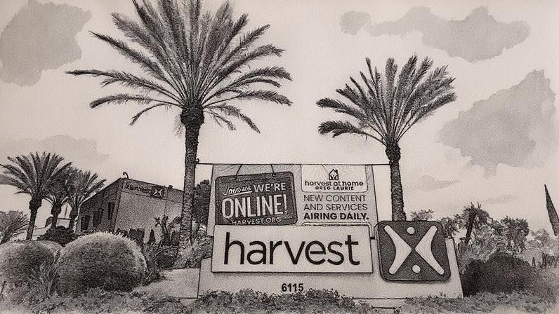 Exterior da Harvest Christian Fellowship church em Riverside, Califórnia, em 5 de abril de 2020 (Foto: Reprodução)