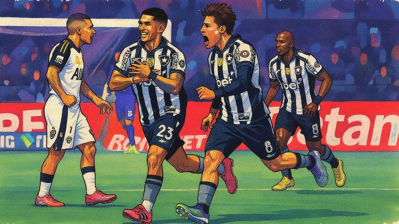 Santiago Rodríguez marca gol do Botafogo contra o Atlético-MG no Campeonato Brasileiro (Foto: Reprodução)