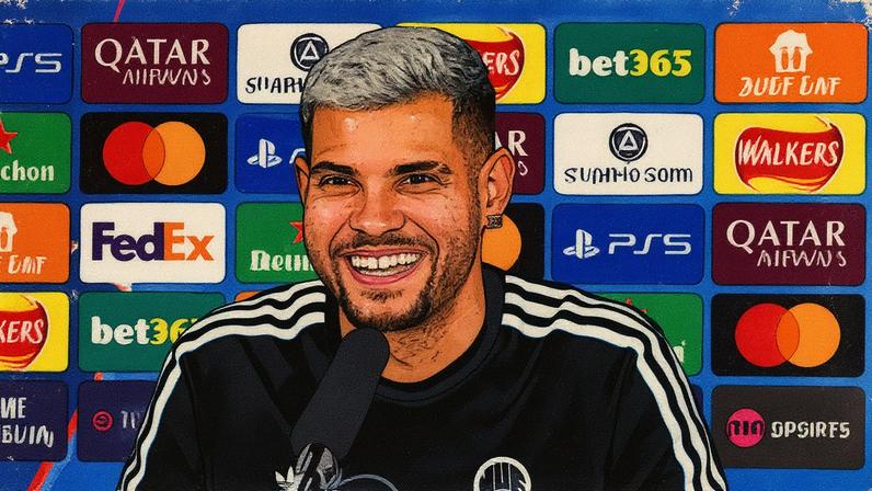 Bruno Guimarães concede entrevista na véspera de partida entre Newcastle e Barcelona (Foto: Reprodução)