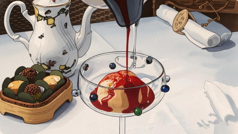 Sobremesa "Quase um Drink" do Restaurante Leila, composta por sorbet de creme de papaya, licor de cassis e licor de jabuticaba artesanal (Foto: Reprodução)