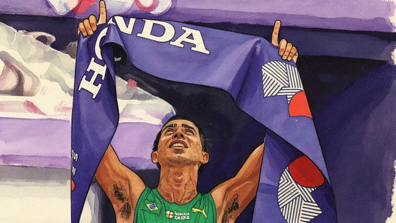 Caio Bonfim campeão da marcha atlética no Mundial de Atletismo no Japão (Foto: Jewel Samad/ AFP)