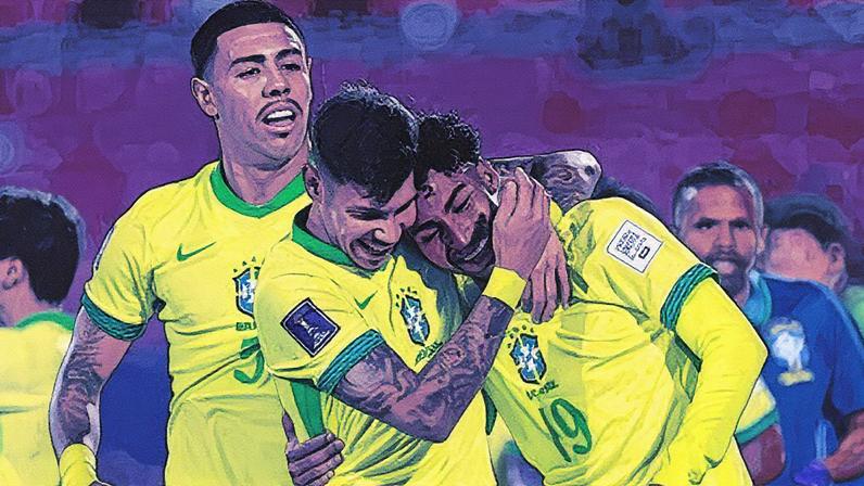 Luighi comemora gol durante empate do Brasil • Buda Mendes - FIFA/FIFA via Getty Images