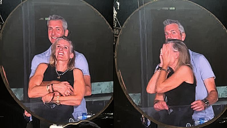 A Kiss Cam (câmera do beijo), recurso comum nesses eventos, expôs Andy Byron, CEO da empresa de tecnologia Astronomer, abraçado à sua diretora de RH, Kristin Cabot - Foto: Reprodução da internet