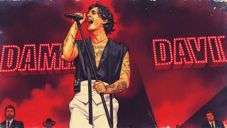 Damiano David performs onstage at Movistar Arena on Sept. 22 in Madrid. Javier Bragado/Redferns/Getty Images