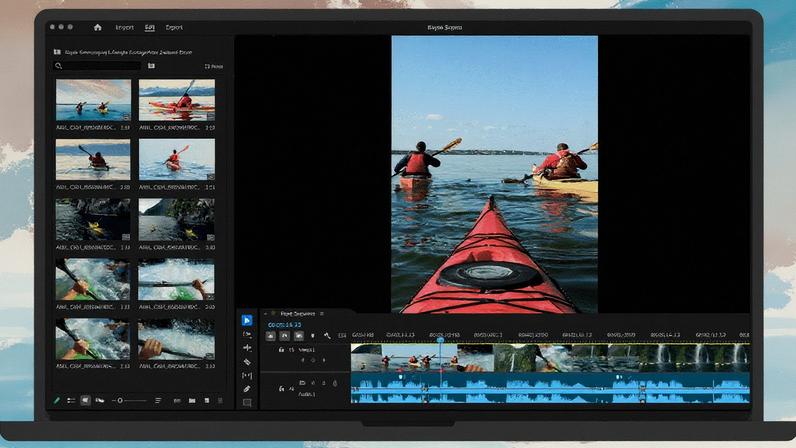 Screenshots of Adobe’s Premiere mobile app and Premiere Pro desktop app.