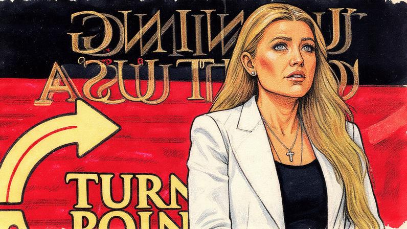 Erika Kirk, el pasado domingo, durante el memorial de su marido asesinado, Charlie Kirk, en Glendale (Arizona).