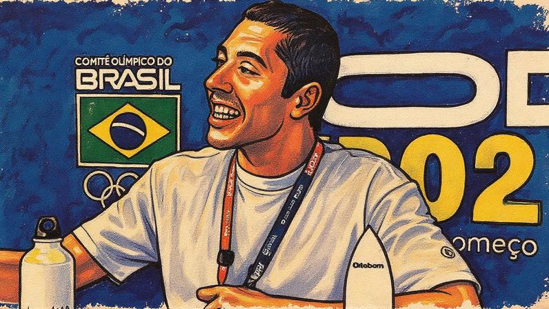 Yago Dora concedeu entrevista durante a COB Expo 2025, em São Paulo e falou dos novos compromissos midiáticos após o título mundial. (Foto: Vinícius Harfush/Lance!)