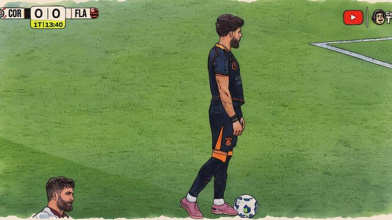 Reações dos jornalistas da CazéTV a cobrança de pênalti de Yuri Alberto (Foto: Repodução)