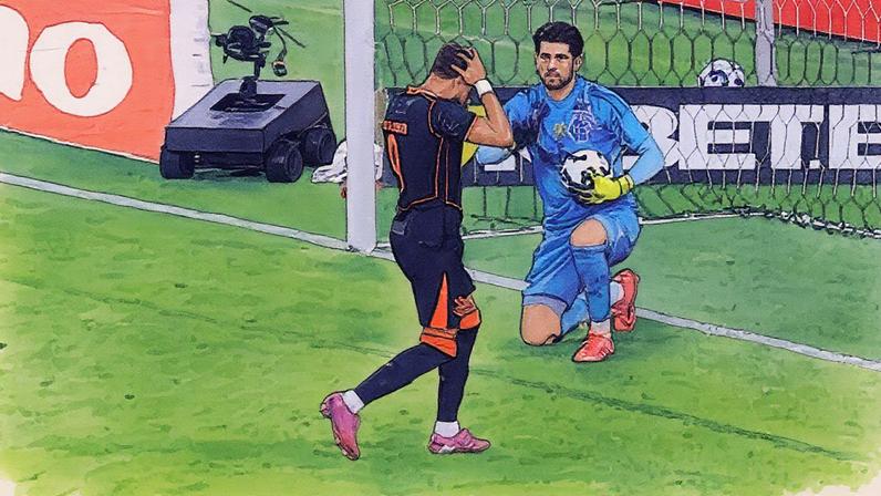 Yuri Alberto perde pênalti de cavadinha contra o Flamengo • Reprodução/Premiere