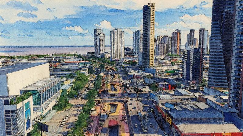 Obras para a COP30 em andamento em Belém (Foto: Reprodução)