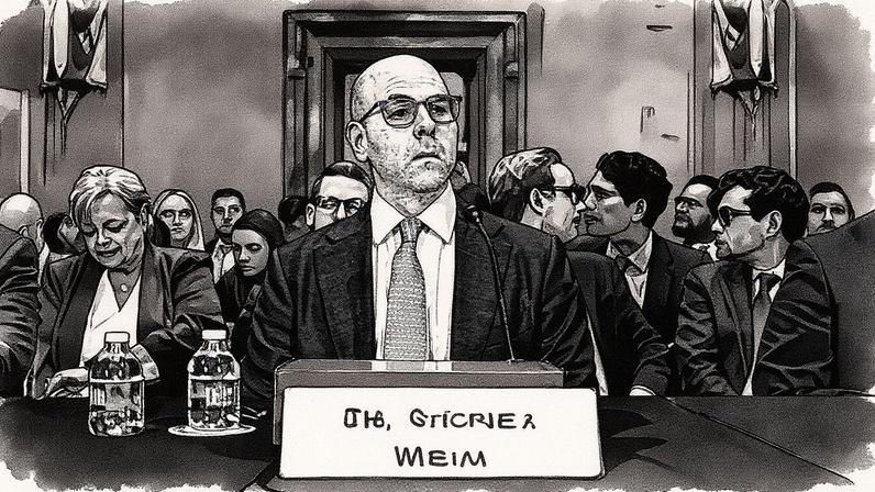 Stephen Miran, novo diretor do Fed, durante sabatina no Senado americano (Foto: Reprodução)